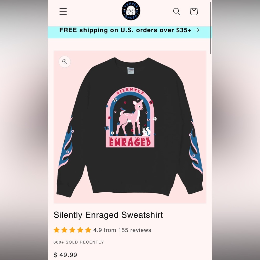 COPY - (New) Tender Ghost Enraged Sweatshirt - Size S